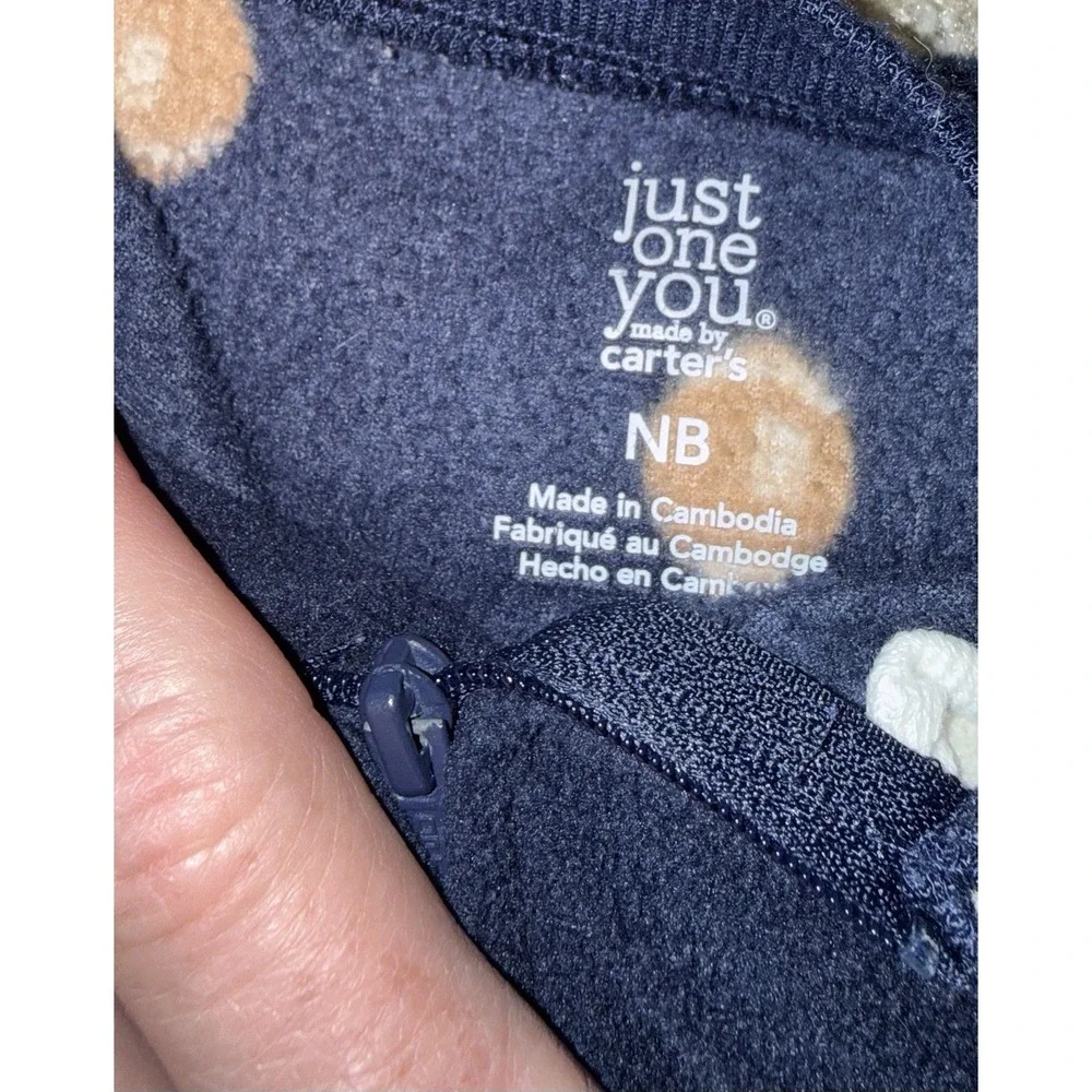 Lot Of 5 Carter's Baby Boy Sleepers Fleece Footed Pajamas 2-NB, (1) 0-3, (2) 3M